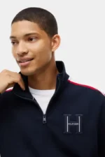 ⁦סווטשירט עם רוכסן TOMMY Contrast Stripe Pique Zip-Thru⁩ – תמונה ⁦3⁩